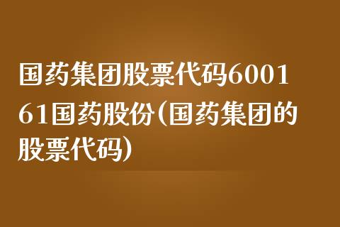 国药集团股票代码600161国药股份(国药集团的股票代码)